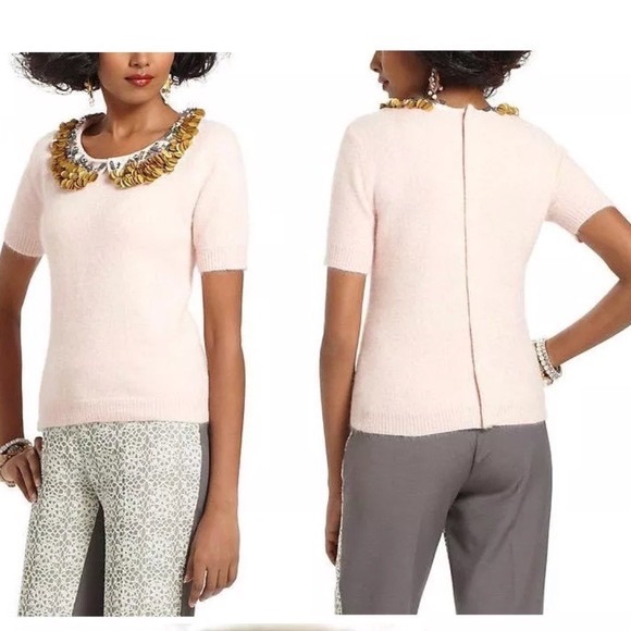 Anthropologie Corey Lynn Calter Peter Pan Beaded Collar Sweater - Picture 1 of 3